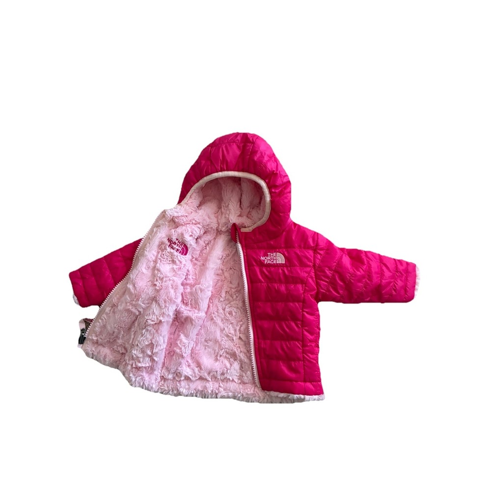 North Face Infant Reversible Mossbud Swirl Hooded Jacket 0-3 Months Pink/Light P